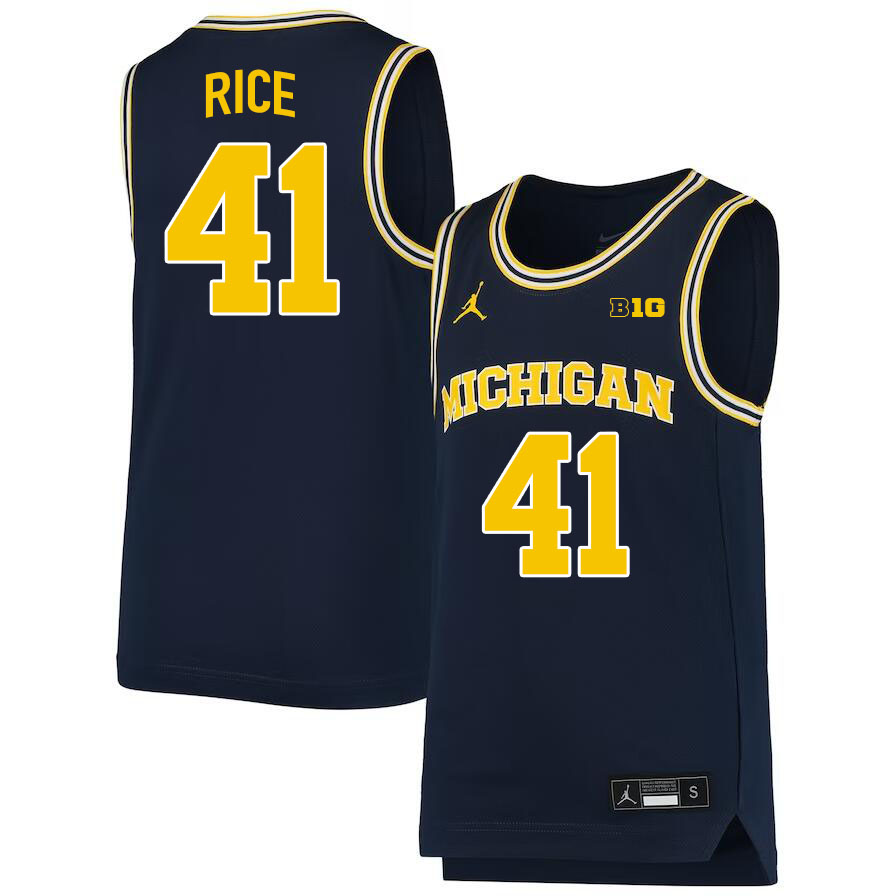 Michigan Wolverines #41 Glen Rice College Basketball Jerseys Stitched Sale-Navy